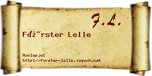 Fürster Lelle névjegykártya